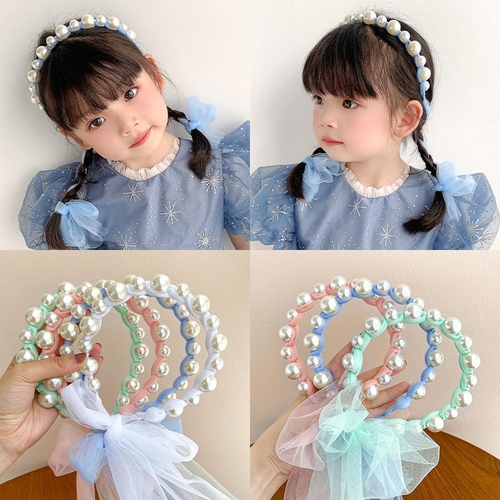 PEARL RIBBON HEADBAND / F344 - PEARL RIBBON HEADBAND