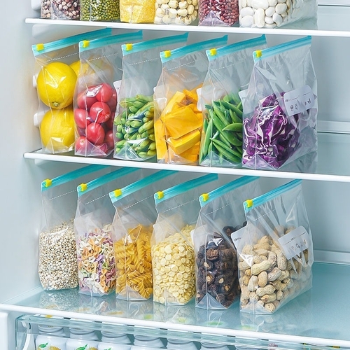 15-PIECE ZIPLOCK FOOD STORAGE BAG / F349 - Reusable recyclable slide ZIPLOCK bags 15pcs in one set