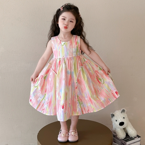 GIRL'S DRESS / S913 - Pink dress