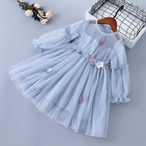 GIRL'S LACE DRESS / S786 - Color: blue