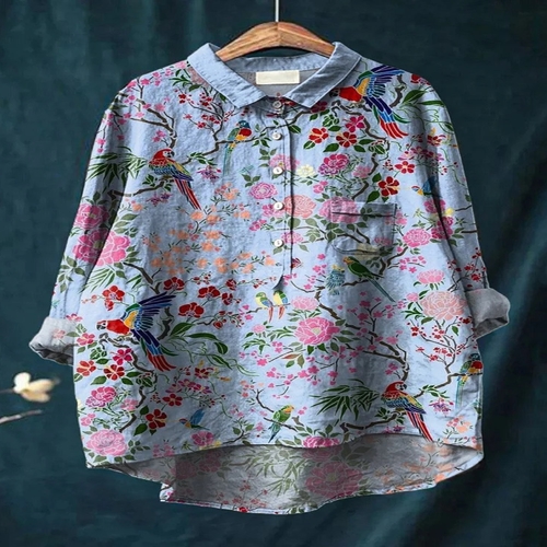 WOMEN'S CASUAL SHIRT / S776D - LOOSE PRINTED CASUAL SHIRT