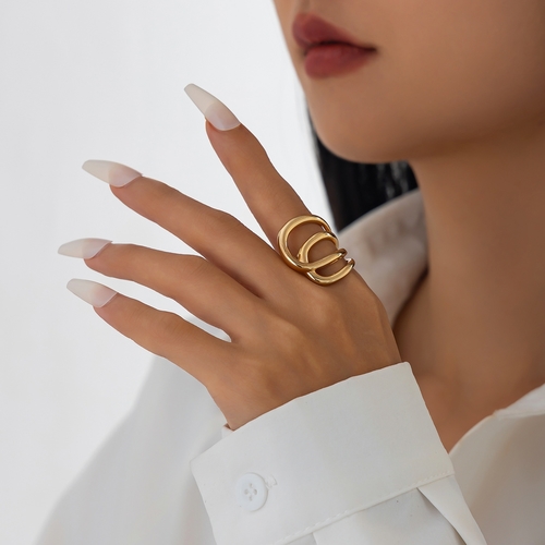 GEOMETRIC LAYERED RING / S745A - GEOMETRIC LAYERED RING