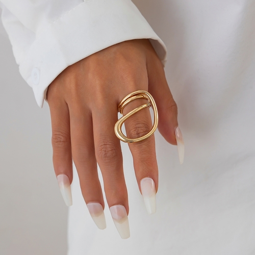GEOMETRIC CURVED RING / S745B - GEOMETRIC CURVED RING