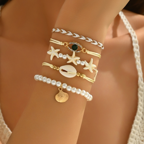 5-PIECE BRACELET-ANKLET / S690B - Jewelry bracelet