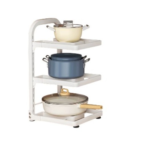 METAL KITCHEN POT STORAGE RACK / U122 - 3 LAYER COUNTERTOP-SINK CABINET RACK