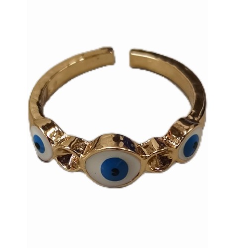 GOLD PLATED RING / F126 - GOLD PLATED DEVIL'S EYE RING