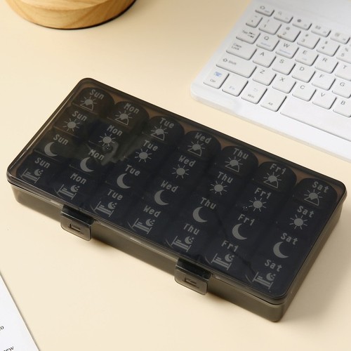 PORTABLE 28-DAY PILL ORGANIZER / U50 - Medicine dispenser box