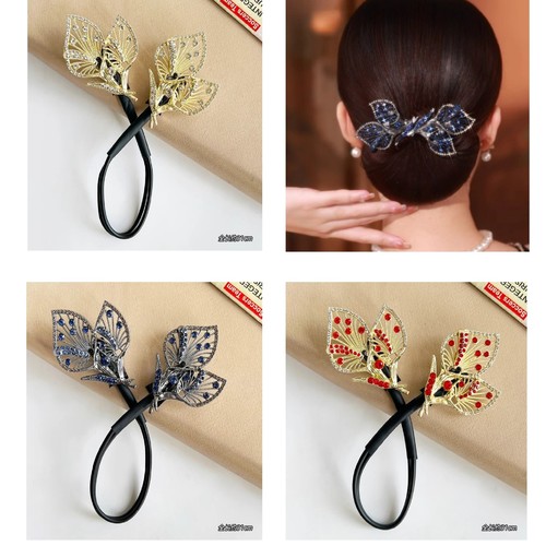 WOMEN'S TWISTED HAIRCLIP / S672A - RHINESTONE FLOWER HAIRCLIP  *The color depends on stone*