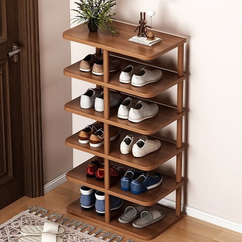 6 LAYER SHOE RACK - J19 - Color: brown Size: 48*24*80cm
