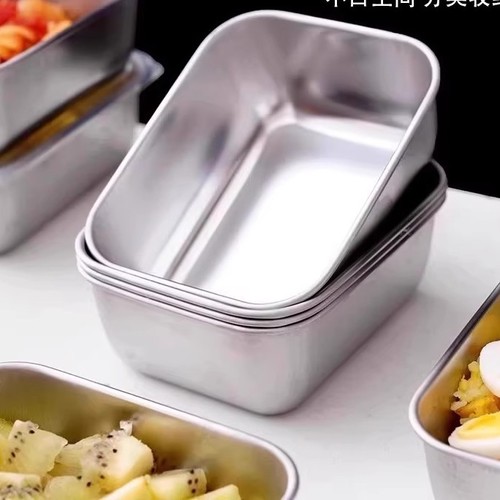 STAINLESS STEEL FOOD STORAGE BOX WITH COVER - U412 - Material : stainless steel