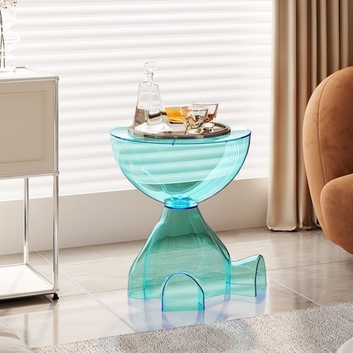 CREATIVE MOVABLE SIDE TABLE / BLUE / U137 - Acrylic blue H:40 W:36