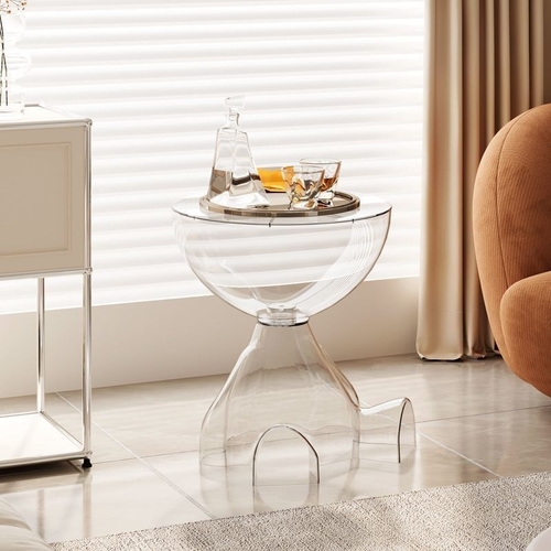CREATIVE MOVABLE SIDE TABLE / WHITE / U137 - ACRILYC WHITE W:36 H:40