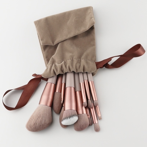 12-PIECE MAKEUP BRUSH /U410B - 12pcs in one set Color:brown