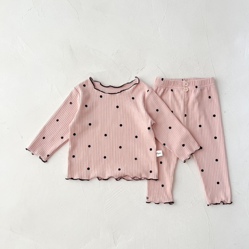 TWO-PIECE SET PAJAMA / F047H/U483 - Color : Pink pants without buttons    Suitable for height : 100cm, 110cm, 120cm, 130cm