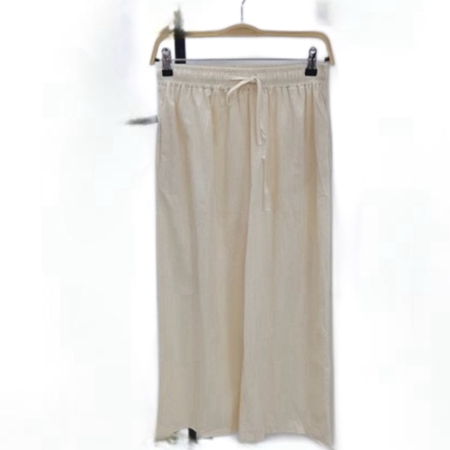 WOMEN'S WIDE LEG PANTS / WD-0874 / C07 - Cream color