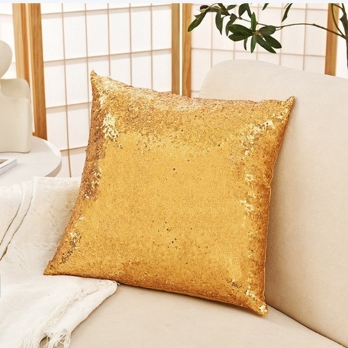 2-PIECE SEQUINED PILLOW CASE - S614Y - Color:yellow