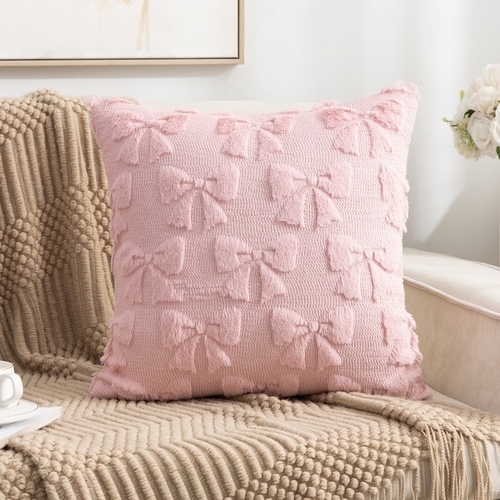 PILLOW CASE - S542/S518B - Pillow case-bow design  Color:pink