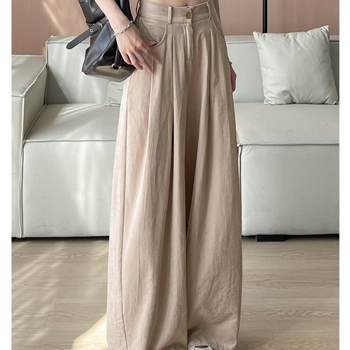 BEIGE WIDE-LEG PANTS / S665 - Color:beige