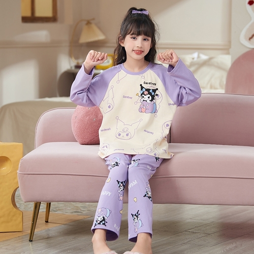 GIRL'S COTTON PAJAMA SET / C01 - Print:kuromi