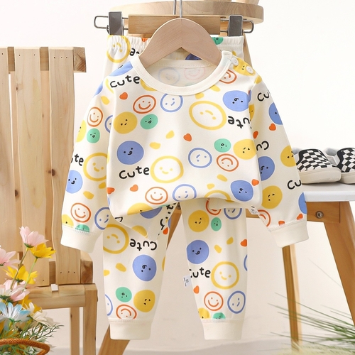 BOY'S PAJAMA SET / S811L - Smiley print