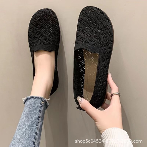 MESH SLIP-ON SHOES / BLACK / S93 - Color:black