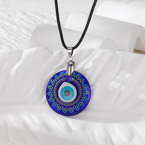 GLASS EVIL EYE NECKLACE / S749E - GLASS EVIL EYE NECKLACE