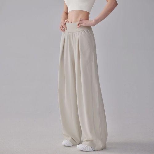 WIDE-LEG YOGA PANTS / BEIGE U247B - ALO INSPIRED WIDE-LEG YOGA PANTS / BEIGE