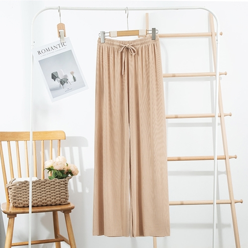 WIDE-LEG STRAIGHT PANTS / S814E - COLOR BEIGE