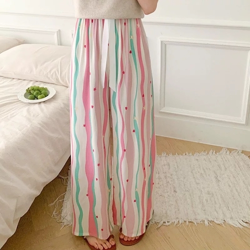 LOOSE PAJAMA / S828A - Pink striped One size