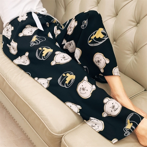 LOOSE PAJAMA / S828D - WINNIE THE POOH PRINTED-BLACK
