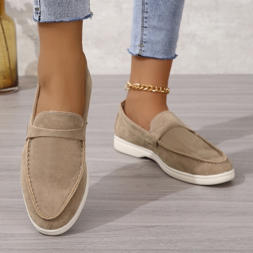 WOMEN'S FLAT SHOES / BEIGE U108 - WOMEN'S LOAFERS
