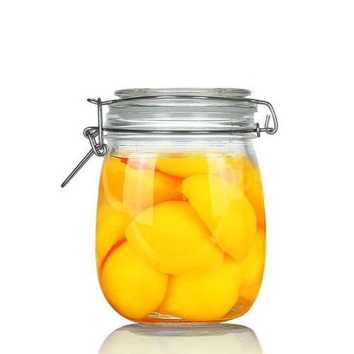 750ML STORAGE GLASS JAR S898 - High quality customized airtight lock lid glass jar 750ml
