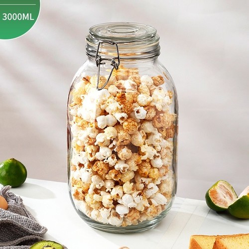 3000ML STORAGE GLASS JAR S898 - High quality customized airtight lock lid glass jar