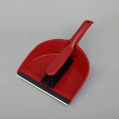 PLASTIC DUSTPAN AND BRUSH SET - BO017 - Dustpan and bust set Color:red