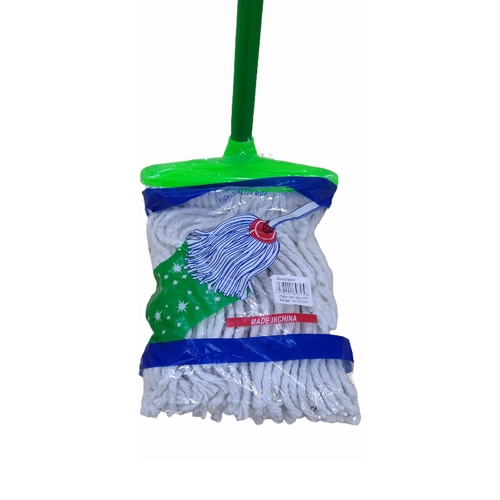 FLOOR MOP - BO027 - Green-Cotton floop mop with long handle