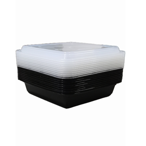 10-PIECE MICROWAVABLE CONTAINER - BO040 - Square food container with cover