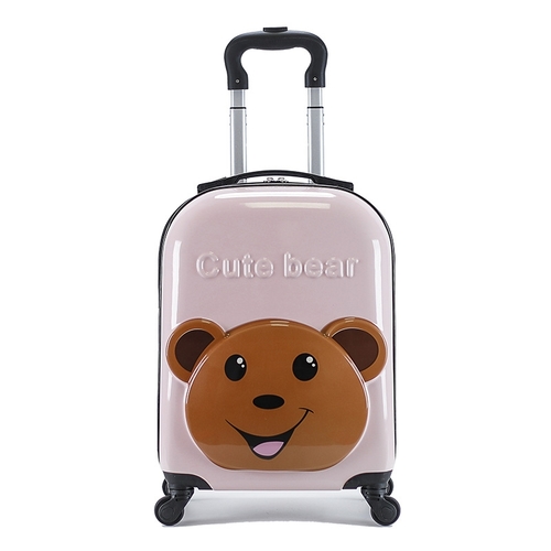 CHILDREN'S TROLLEY SUITCASE  18 INCH / PINK BEAR K118 - Color: Pink Bear