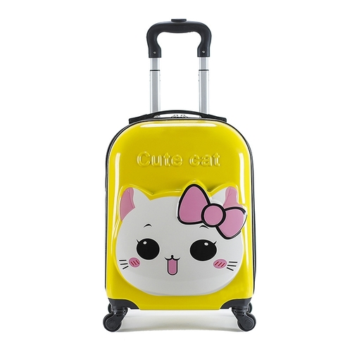 CHILDREN'S TROLLEY SUITCASE 18 INCH   / YELLOW CAT K118 - Color: Yellow Cat