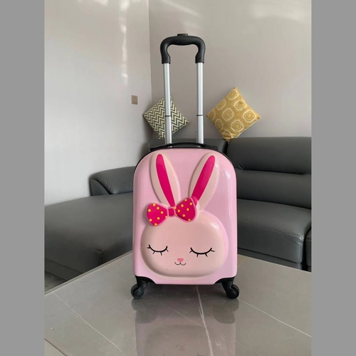 CHILDREN'S TROLLEY SUITCASE 18 INCH / PINK BUNNY K118 - Color:PINK BUNNY