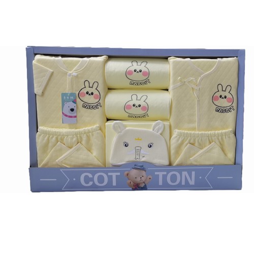 NEWBORN BABY CLOTHING SET - YELLOW RABBIT S638 - 7pcs in 1set Yellow rabbit