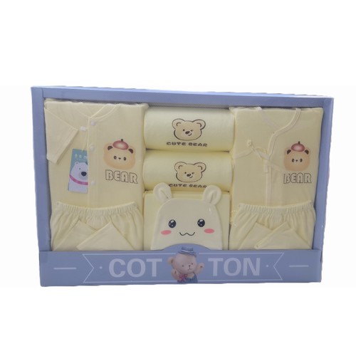NEWBORN BABY CLOTHING SET - YELLOW BEAR S638 - 7pcs in 1set Yellow bear