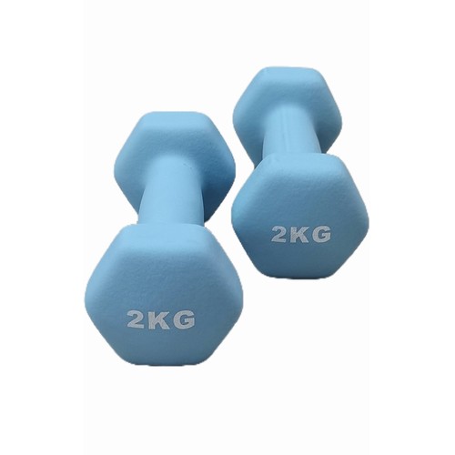 2-PIECE DUMBBELL - 2KG / S865 - Pair of 2kg vinyl-coated dumbbells-non-slip grip and can help to protect floors damage-suitable various exercises, including those for the arms, chest, back and legs.