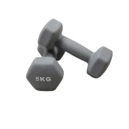 2-PIECE DUMBBELL - 5KG / S865 - Pair of 5kg vinyl-coated dumbbells-non-slip grip and can help to protect floors damage-suitable various exercises, including those for the arms, chest, back and legs.