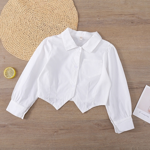 BLOUSE / U505G - Long-sleeved crop top blouse