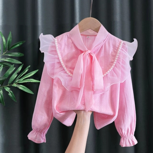 PINK BLOUSE / U505J - Pink long-sleeved blouse