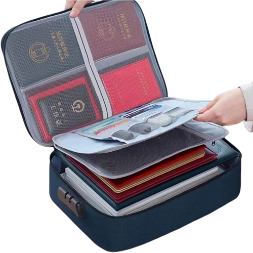 MULTIPLE DOCUMENT STORAGE BAG / F316 - Card organizer bag-with code lock