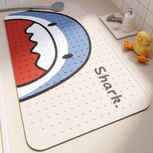 NON-SLIP SHOWER BATH MAT / SHARK F334 - 40x70cm Color Beige