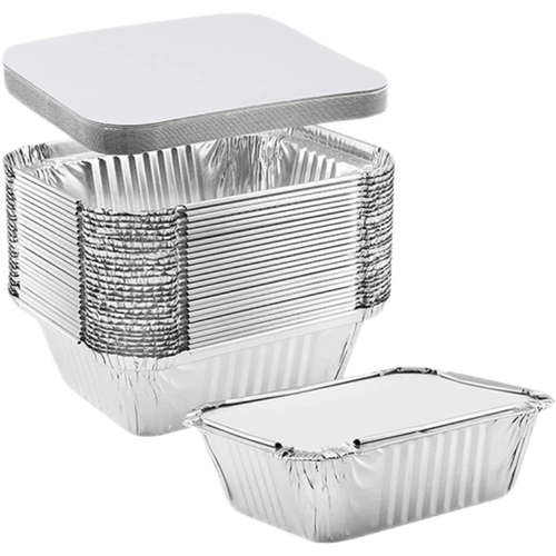 20-PIECE ALUMINUM FOOD CONTAINER - BO063 - 20-PIECE ALUMINUM FOOD CONTAINER WITH PAPER COVER