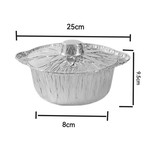 5-PIECE ALUMINUM FOIL CONTAINER WITH COVER - BO094 - 5-PIECE ALUMINUM FOIL CONTAINER WITH COVER