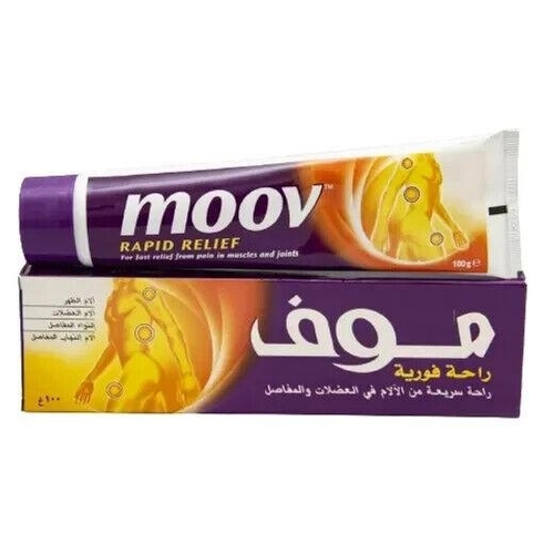 100G MOOV RAPID RELIEF - BO100 - Cream for backaches, muscular pains, sprains and arthritic pains. 100g